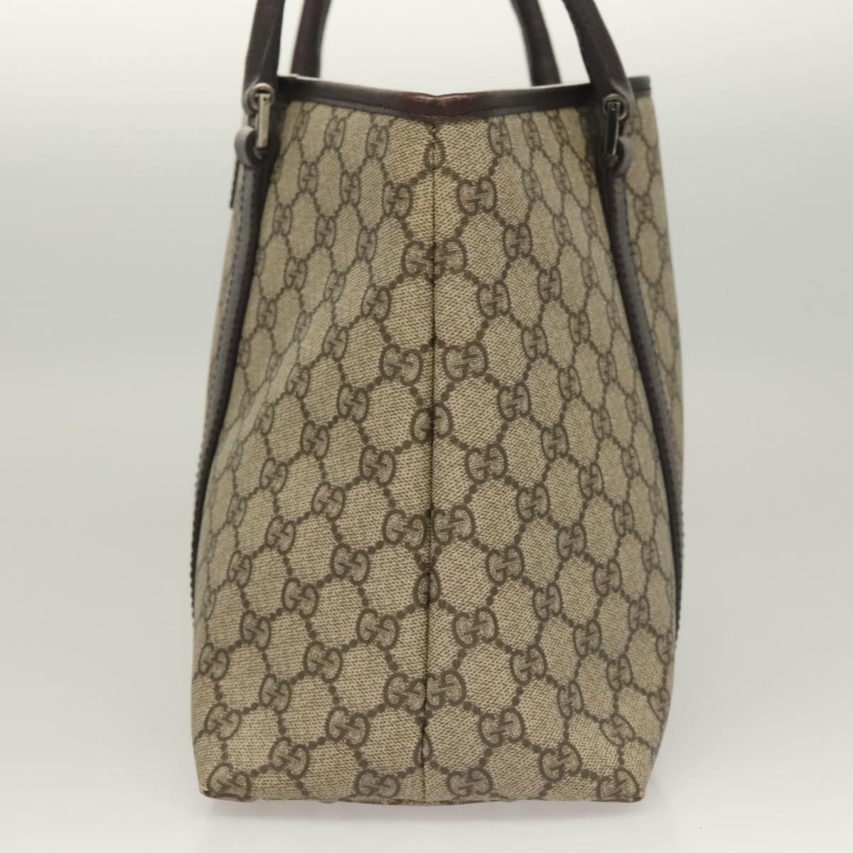 GUCCI GG Supreme Tote Bag PVC Black Silver 114595 Auth 129073