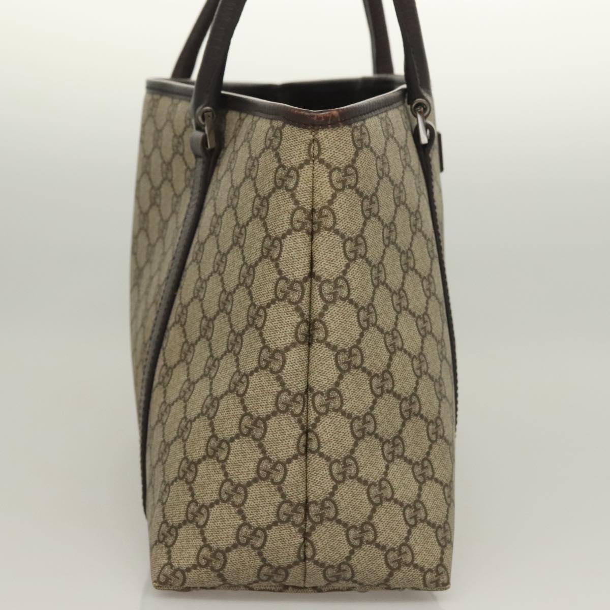 GUCCI GG Supreme Tote Bag PVC Black Silver 114595 Auth 129073