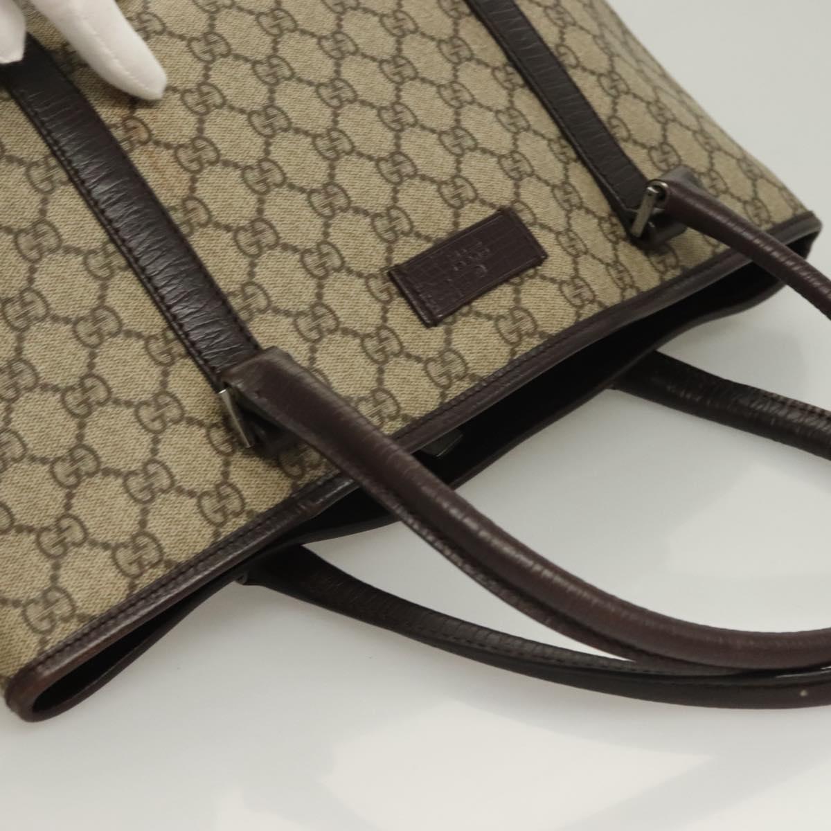 GUCCI GG Supreme Tote Bag PVC Black Silver 114595 Auth 129073