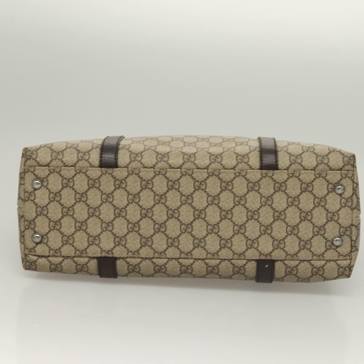 GUCCI GG Supreme Tote Bag PVC Black Silver 114595 Auth 129073