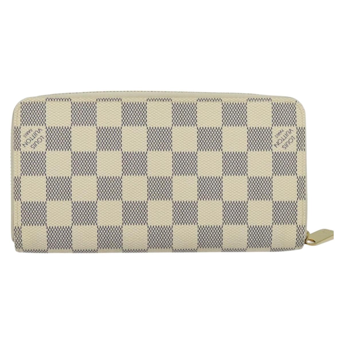 LOUIS VUITTON Damier Azur Zippy Wallet Long Wallet N60019 LV Auth 129085