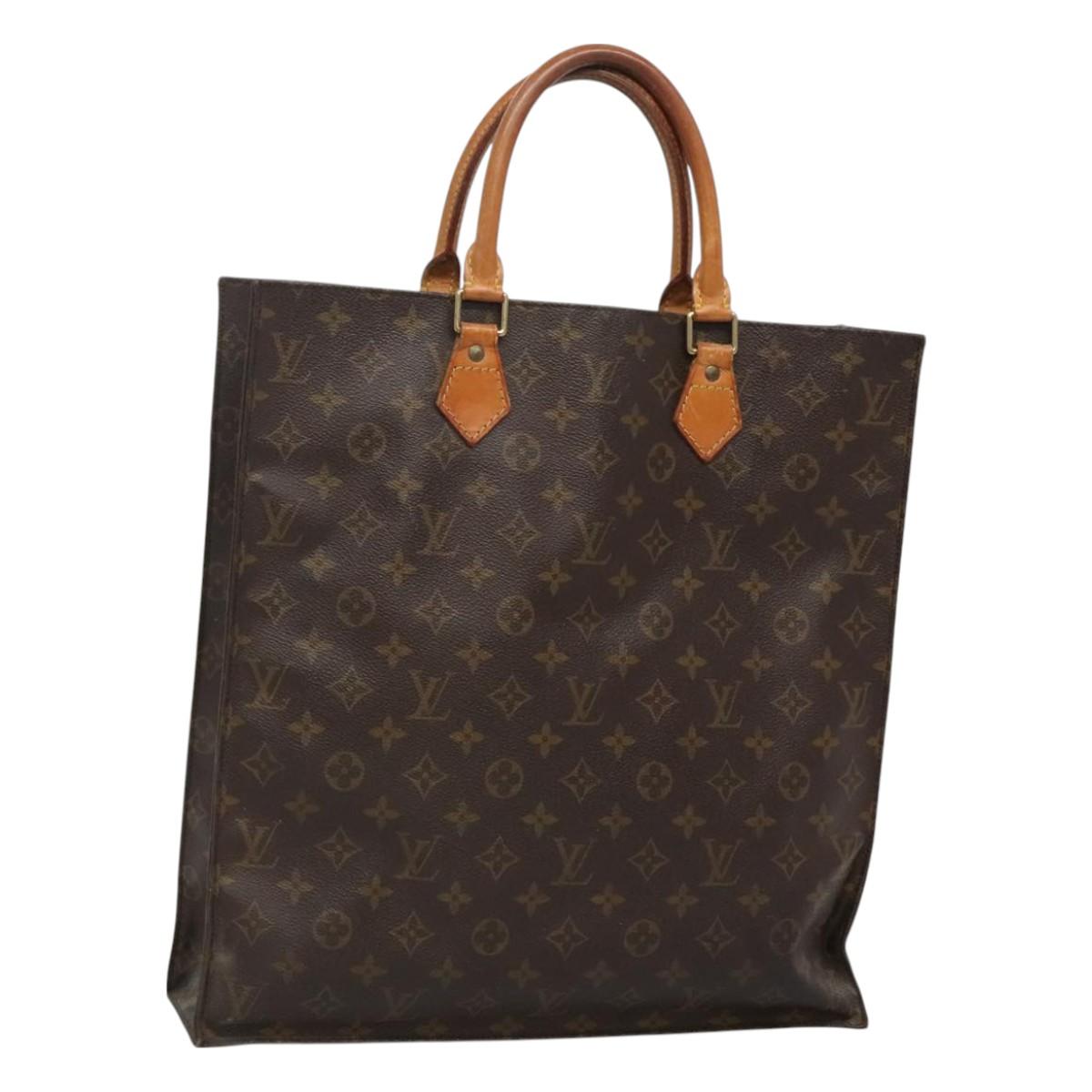 LOUIS VUITTON Monogram Sac Plat Hand Bag M51140 LV Auth 129096