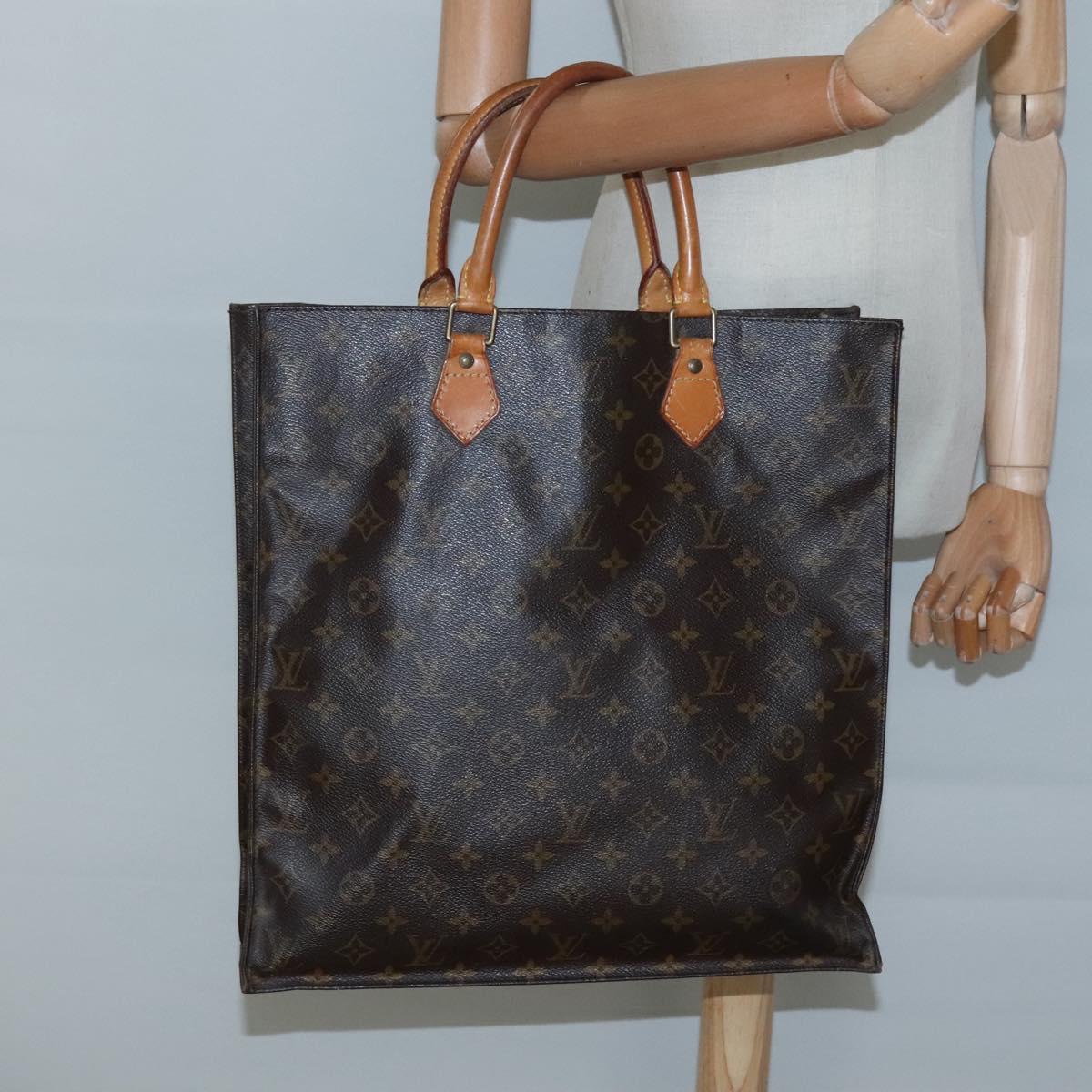 LOUIS VUITTON Monogram Sac Plat Hand Bag M51140 LV Auth 129096