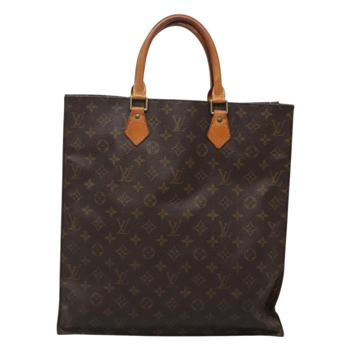 LOUIS VUITTON Monogram Sac Plat Hand Bag M51140 LV Auth 129096