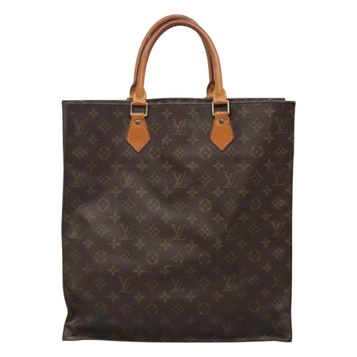 LOUIS VUITTON Monogram Sac Plat Hand Bag M51140 LV Auth 129096