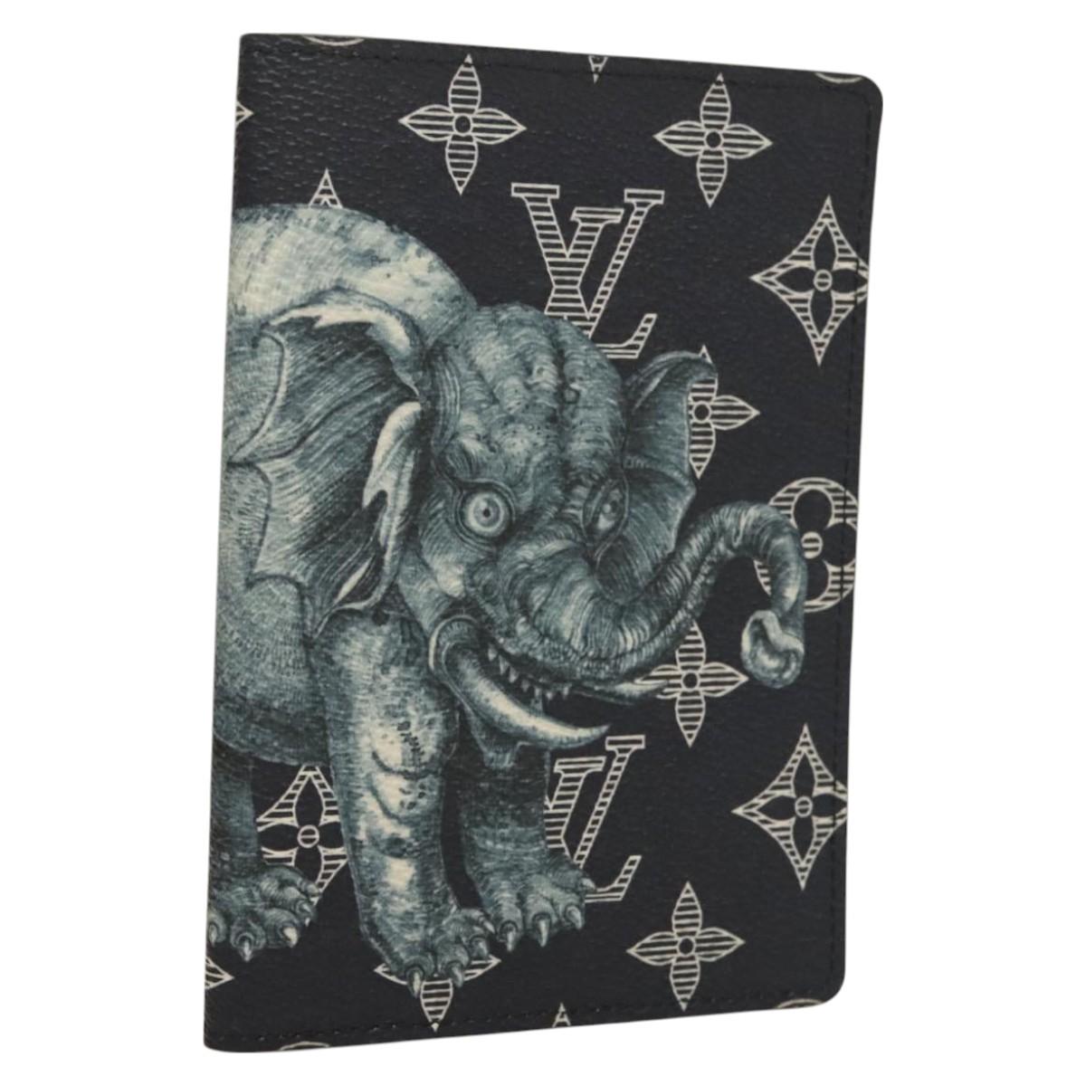 LOUIS VUITTON Monogram Savanna Couverture Passport Case Navy LV Auth 129097M