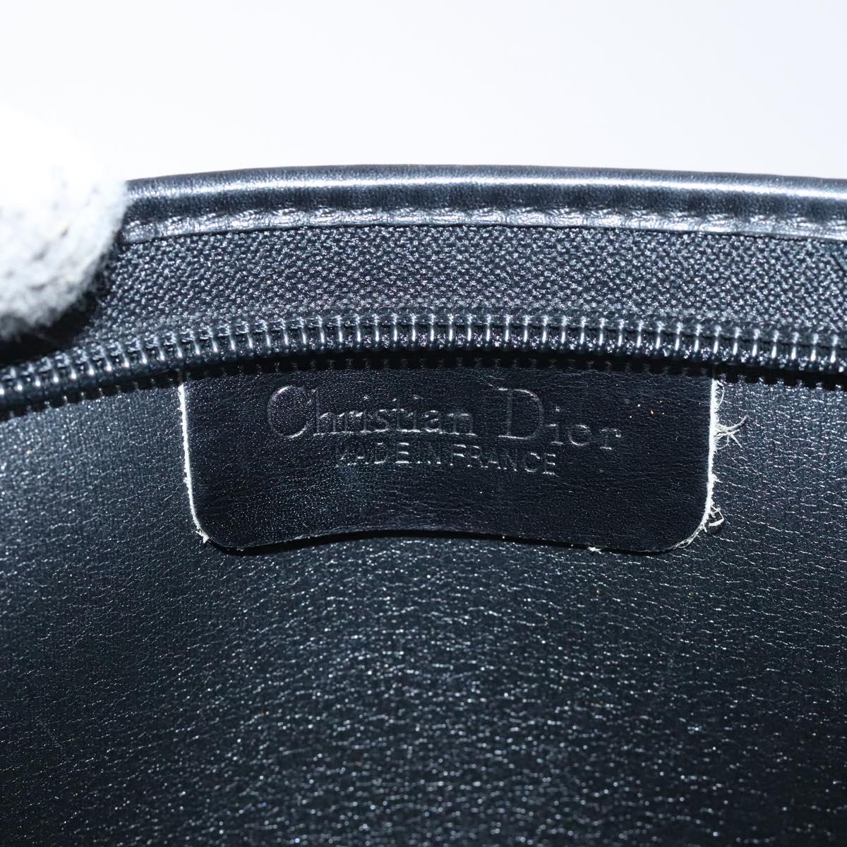 Christian Dior Trotter Canvas Clutch Bag Black Gold Auth 129106