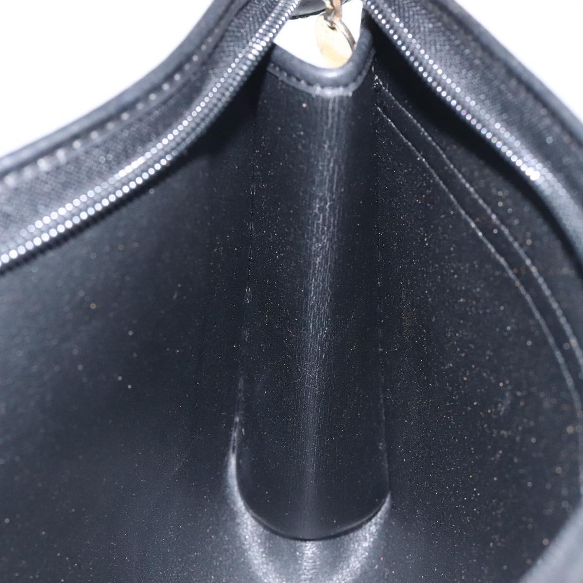 Christian Dior Trotter Canvas Clutch Bag Black Gold Auth 129106