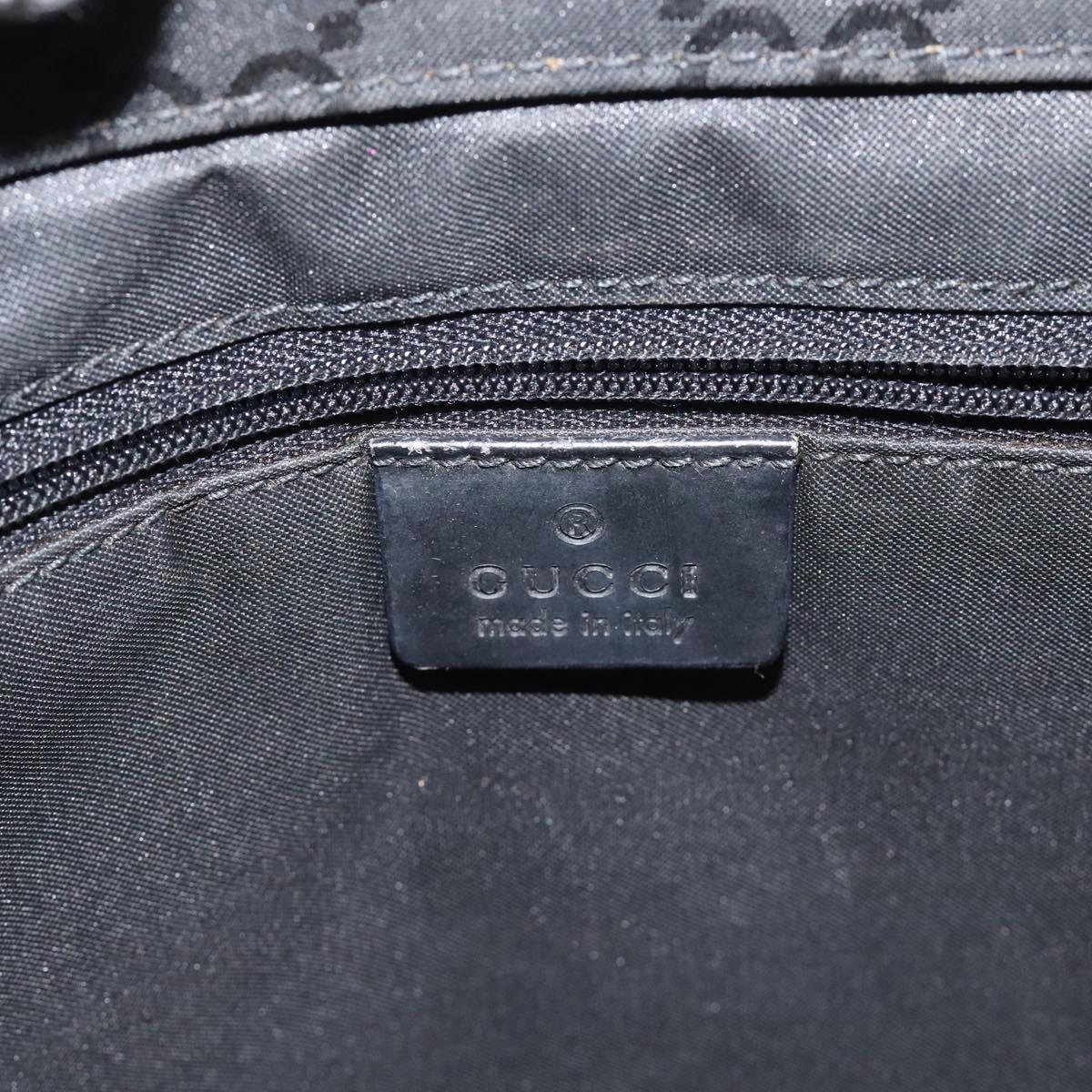 GUCCI Bamboo GG Canvas Hand Bag Nylon Black Silver 002 1010 Auth 129112