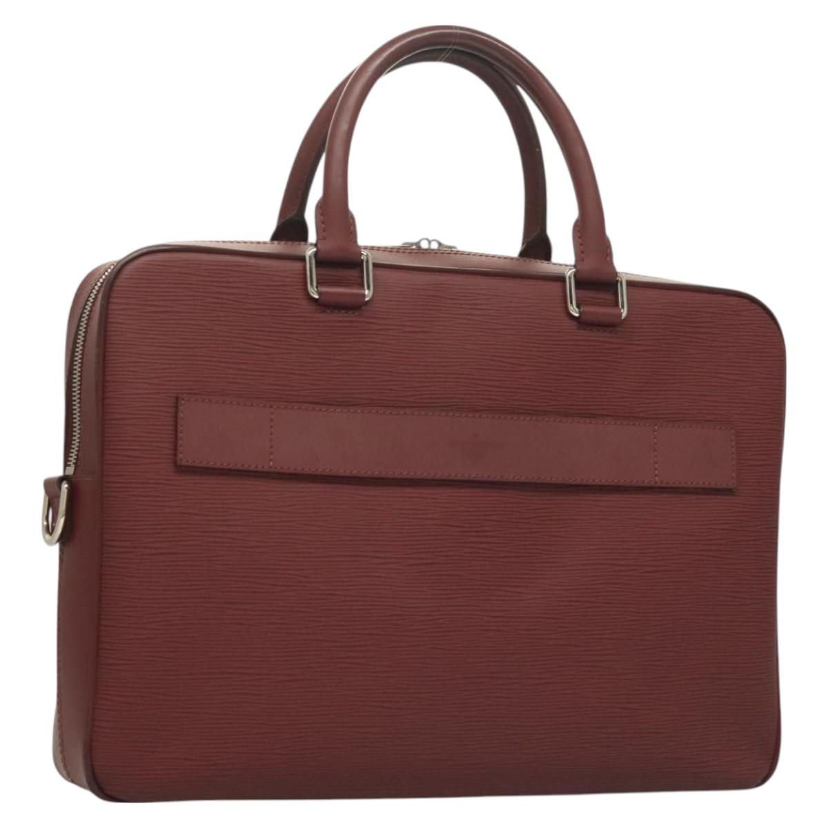 LOUIS VUITTON Epi Porte Documents Business Bag Bordeaux M54040 LV Auth 129124