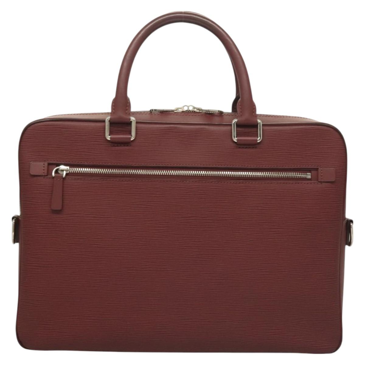 LOUIS VUITTON Epi Porte Documents Business Bag Bordeaux M54040 LV Auth 129124