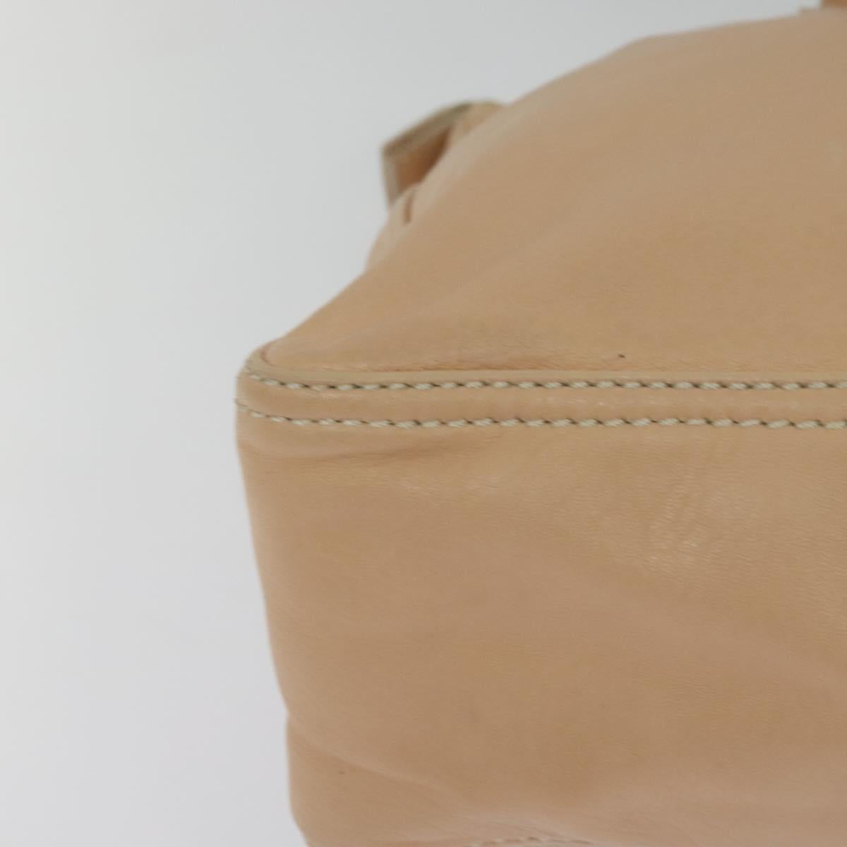 FENDI Hand Bag Leather Pink Gold Auth 129125