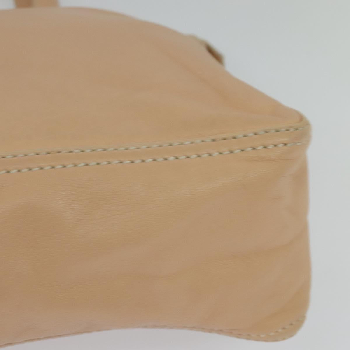 FENDI Hand Bag Leather Pink Gold Auth 129125