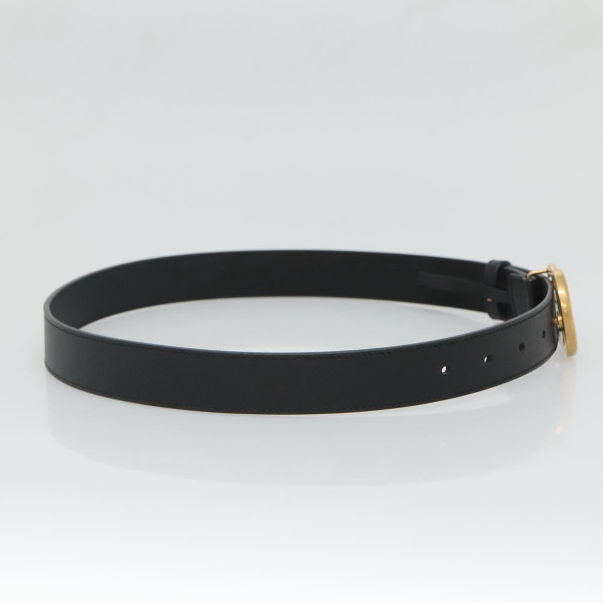 GUCCI GG Marmont Belt Leather 33.5"" Black Gold 414516 Auth 129193