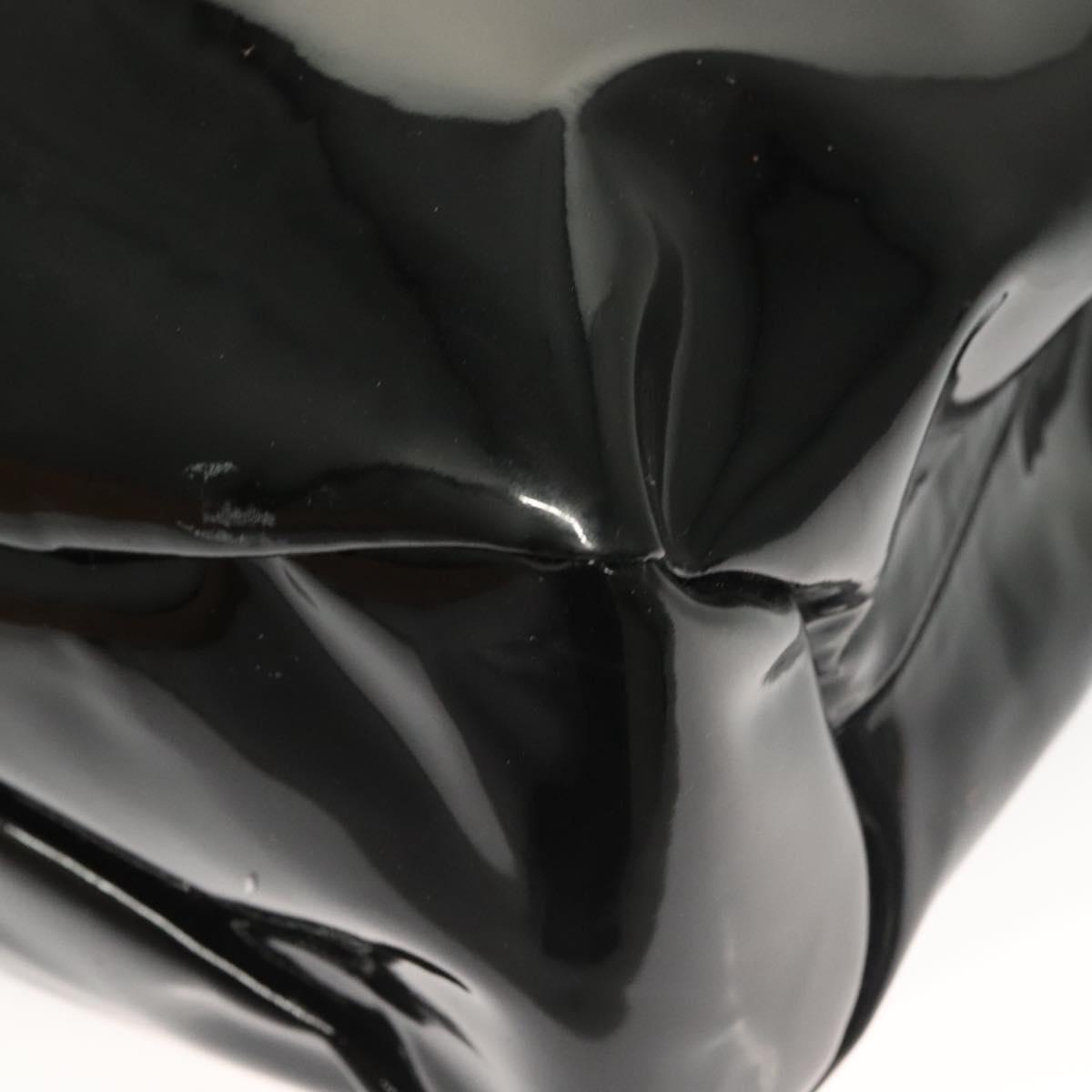 Salvatore Ferragamo Vala Hand Bag Patent leather Black Auth 129211