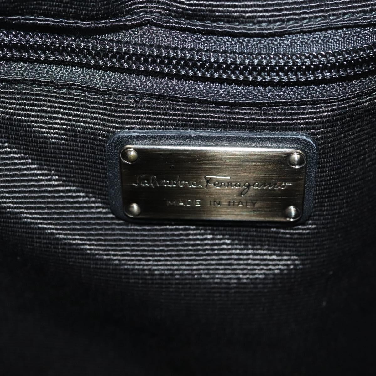 Salvatore Ferragamo Vala Hand Bag Patent leather Black Auth 129211