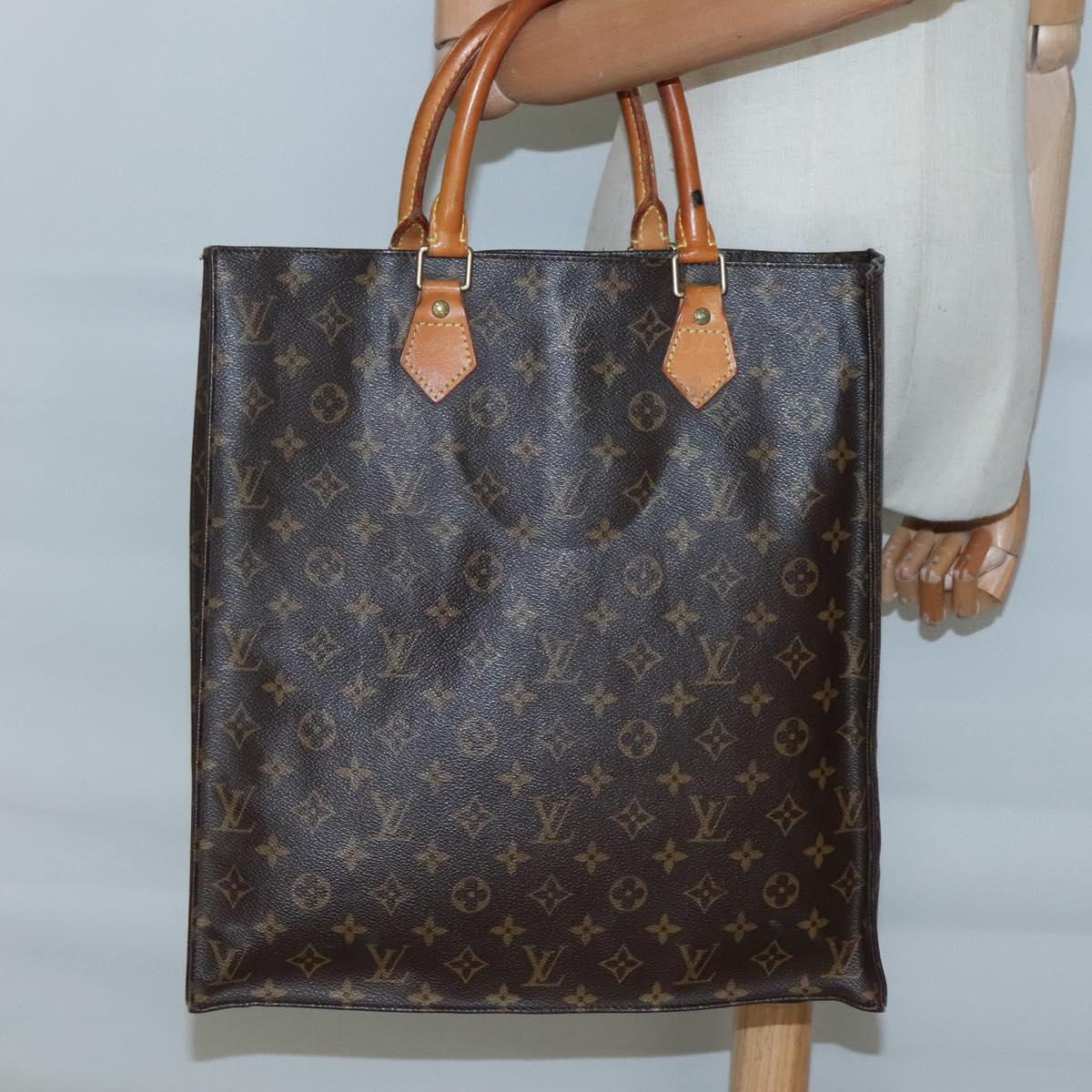 LOUIS VUITTON Monogram Sac Plat Hand Bag M51140 LV Auth 129224