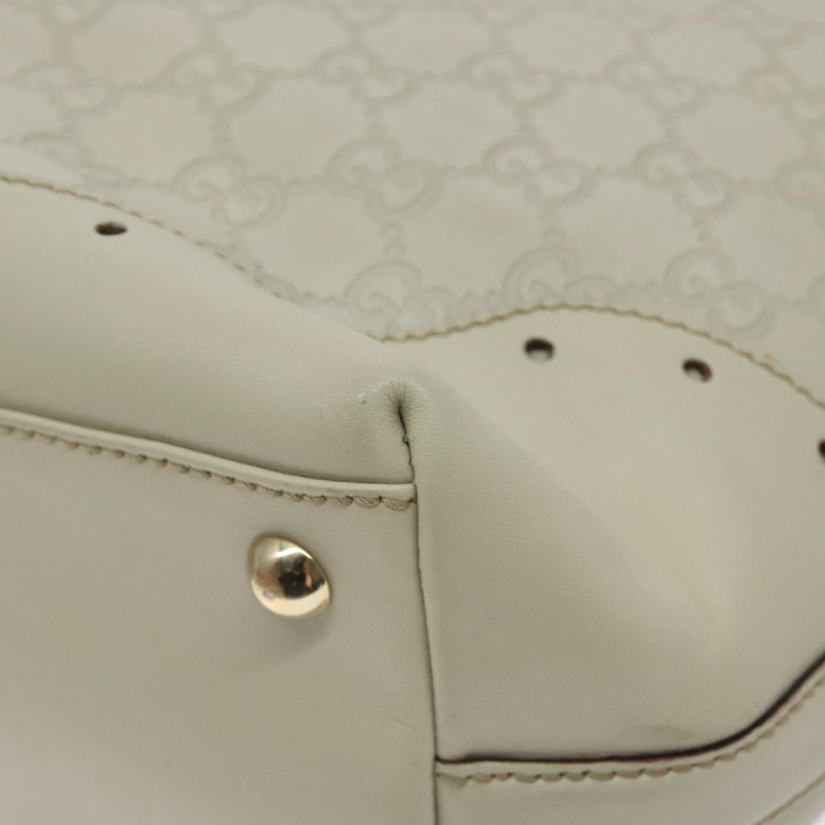 GUCCI GG Canvas Guccissima Tote Bag Leather White Gold 145984 Auth 129226