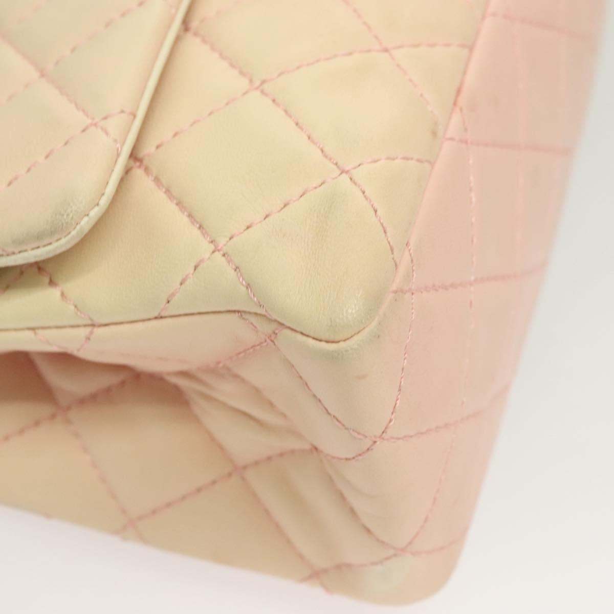 CHANEL Matelasse 2.55 Double Flap Chain Gradient Bag Lamb Skin CC Auth 129232