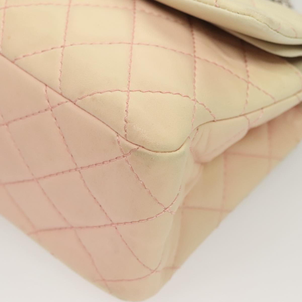 CHANEL Matelasse 2.55 Double Flap Chain Gradient Bag Lamb Skin CC Auth 129232