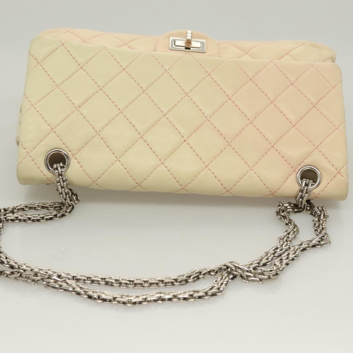 CHANEL Matelasse 2.55 Double Flap Chain Gradient Bag Lamb Skin CC Auth 129232