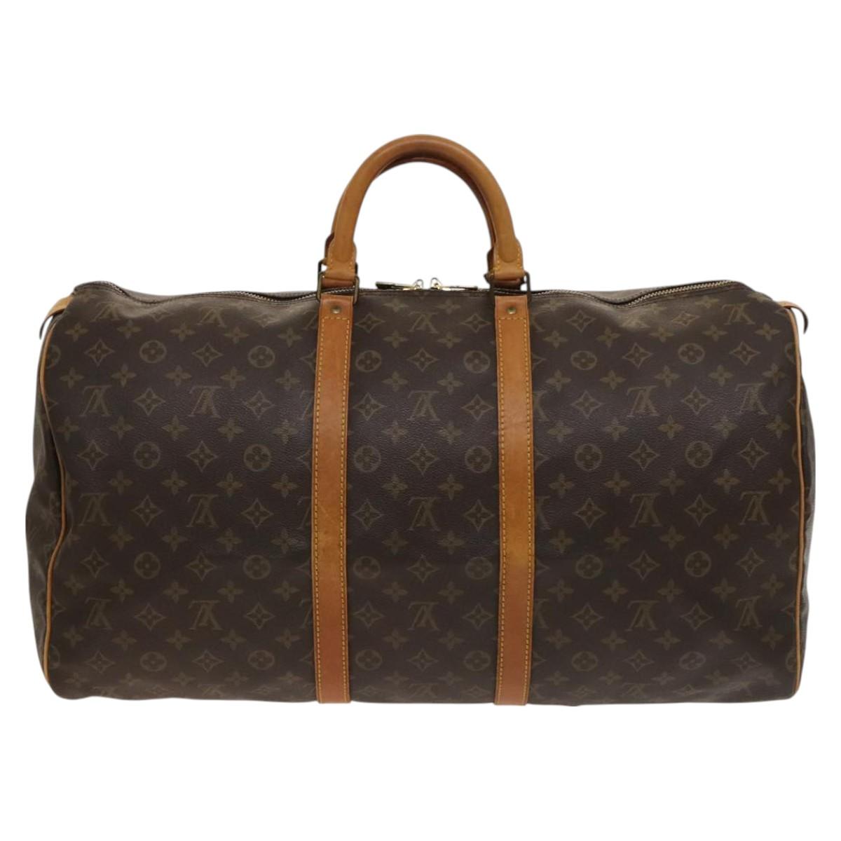 LOUIS VUITTON Monogram Keepall 55 Boston Bag M41424 LV Auth 129265