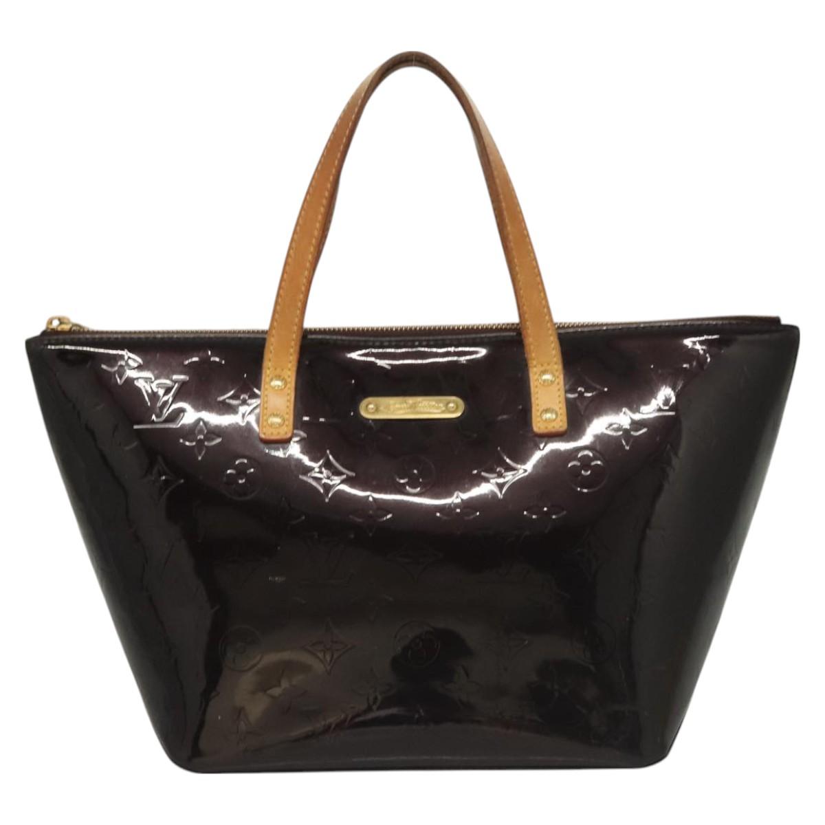 LOUIS VUITTON Monogram Vernis Bellevue PM Hand Bag Amarante M93585 Auth 129276