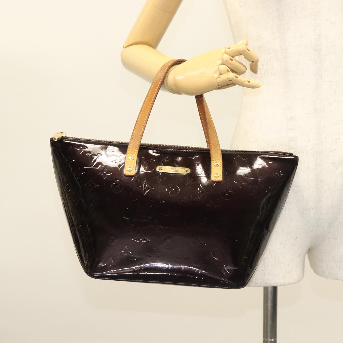 LOUIS VUITTON Monogram Vernis Bellevue PM Hand Bag Amarante M93585 Auth 129276