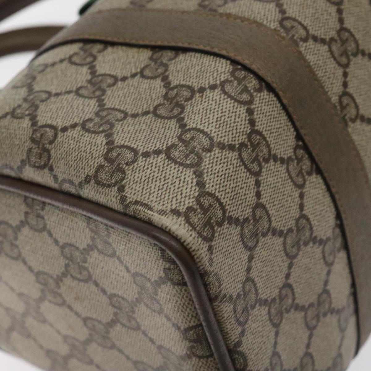 GUCCI GG Supreme Web Sherry Line Hand Bag PVC Beige Gold 116 02 006 Auth 129289