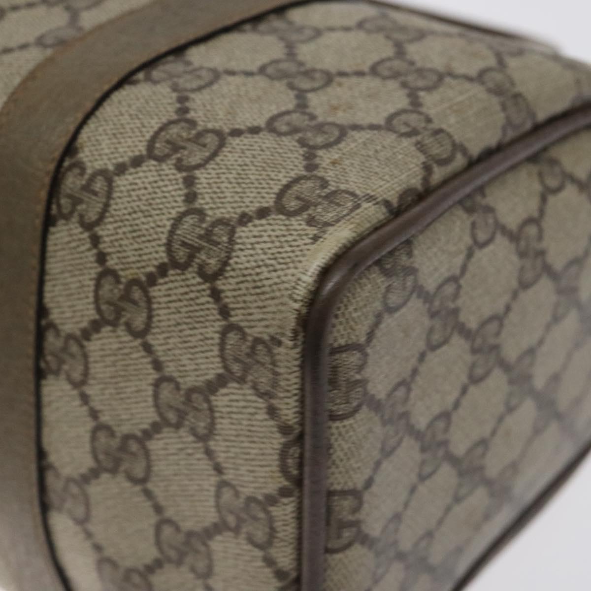 GUCCI GG Supreme Web Sherry Line Hand Bag PVC Beige Gold 116 02 006 Auth 129289