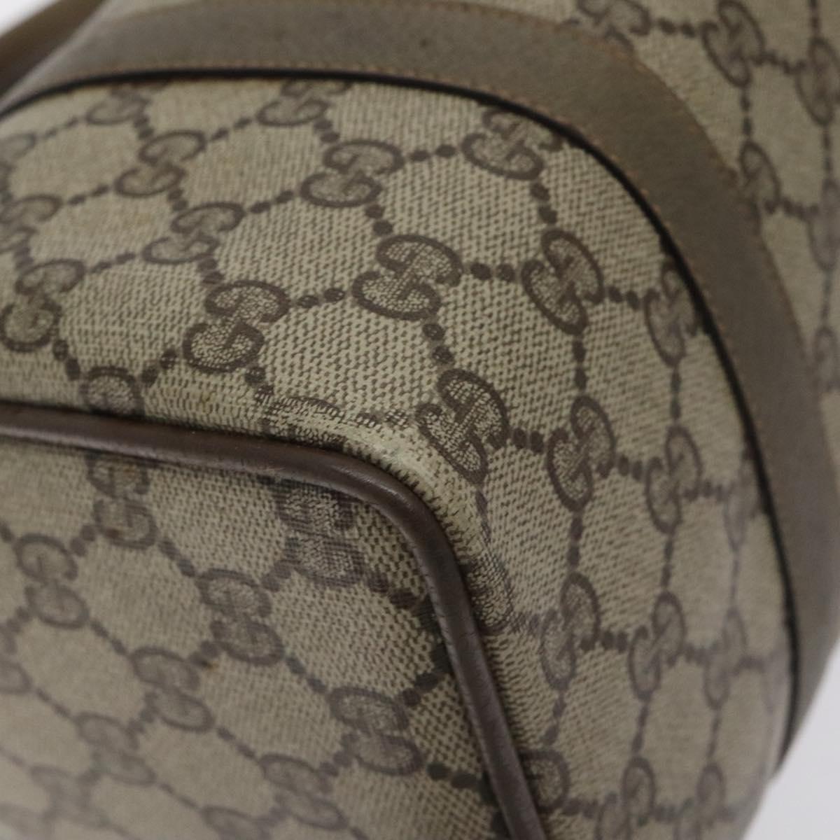 GUCCI GG Supreme Web Sherry Line Hand Bag PVC Beige Gold 116 02 006 Auth 129289