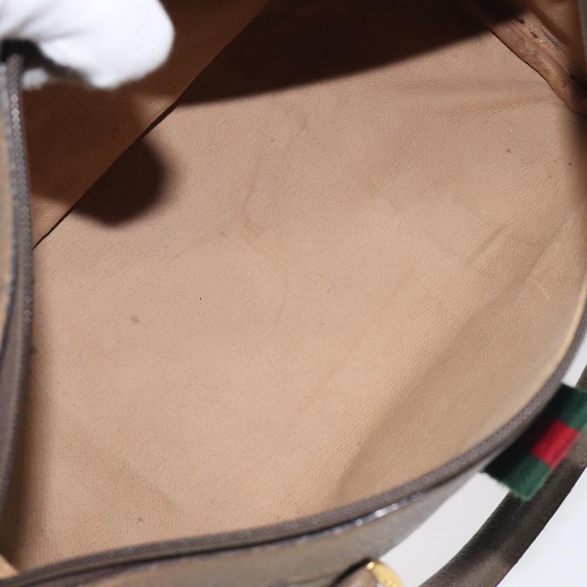 GUCCI GG Supreme Web Sherry Line Hand Bag PVC Beige Gold 116 02 006 Auth 129289
