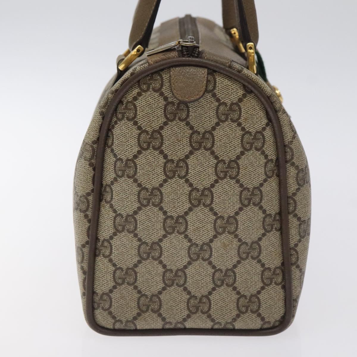 GUCCI GG Supreme Web Sherry Line Hand Bag PVC Beige Gold 116 02 006 Auth 129289
