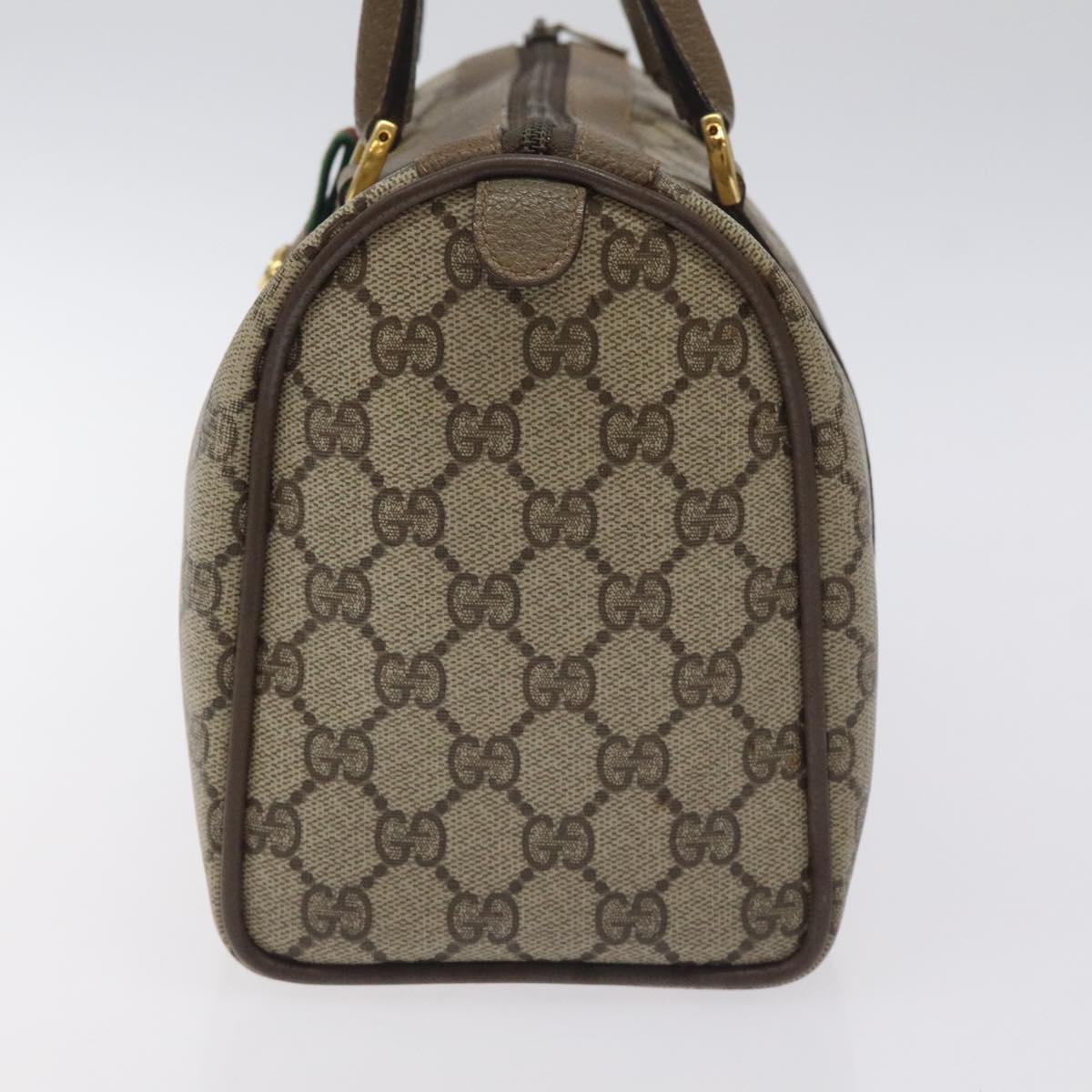 GUCCI GG Supreme Web Sherry Line Hand Bag PVC Beige Gold 116 02 006 Auth 129289