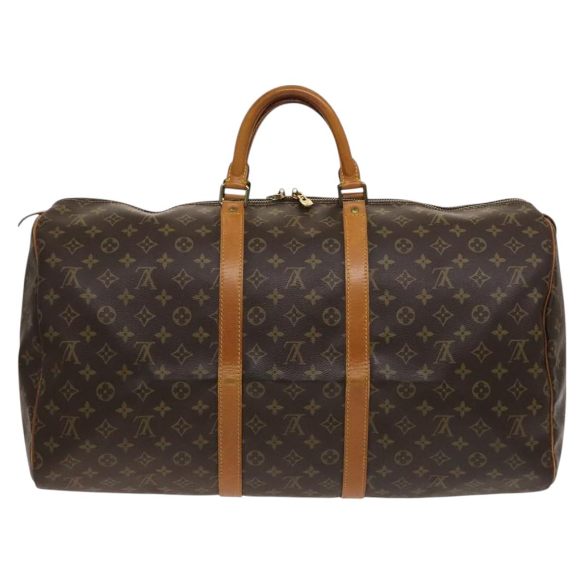 LOUIS VUITTON Monogram Keepall 55 Boston Bag M41424 LV Auth 129308