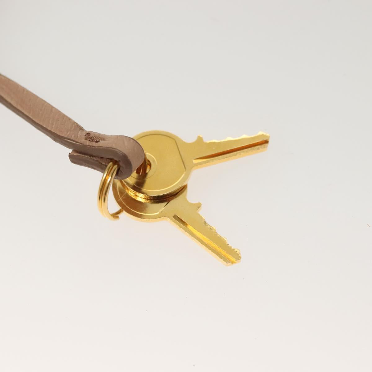 PRADA Gathered Chain Shoulder Bag Leather Pink Gold Auth 129324