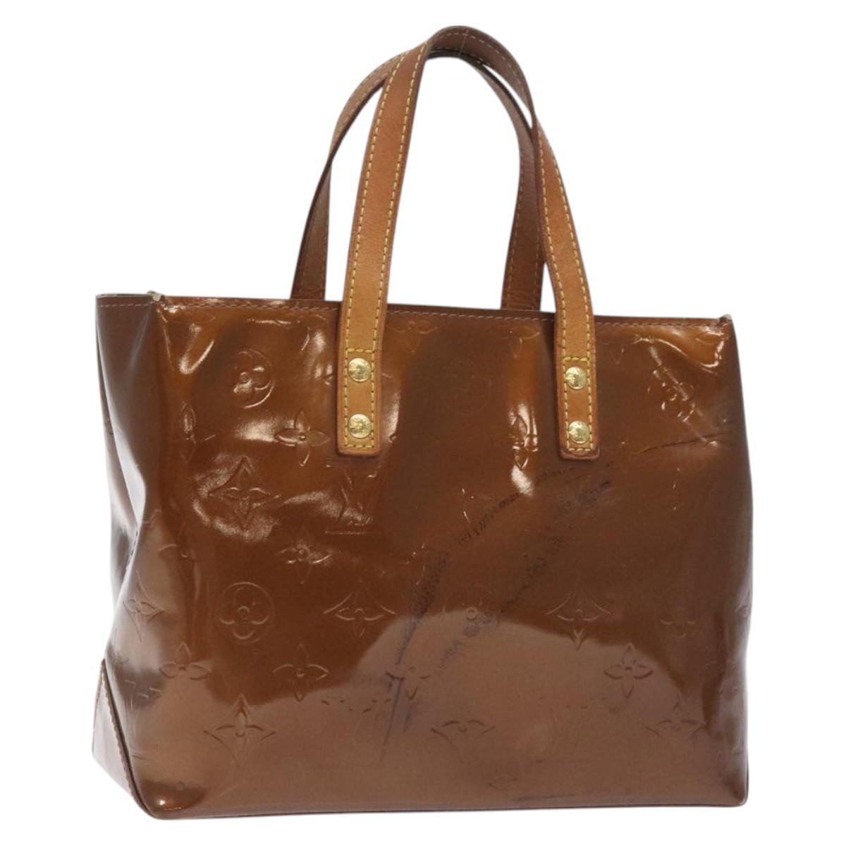 LOUIS VUITTON Monogram Vernis Reade PM Hand Bag Bronze M91146 LV Auth 129334