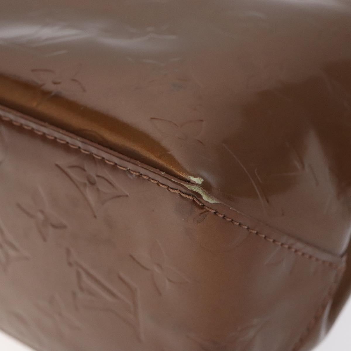 LOUIS VUITTON Monogram Vernis Reade PM Hand Bag Bronze M91146 LV Auth 129334
