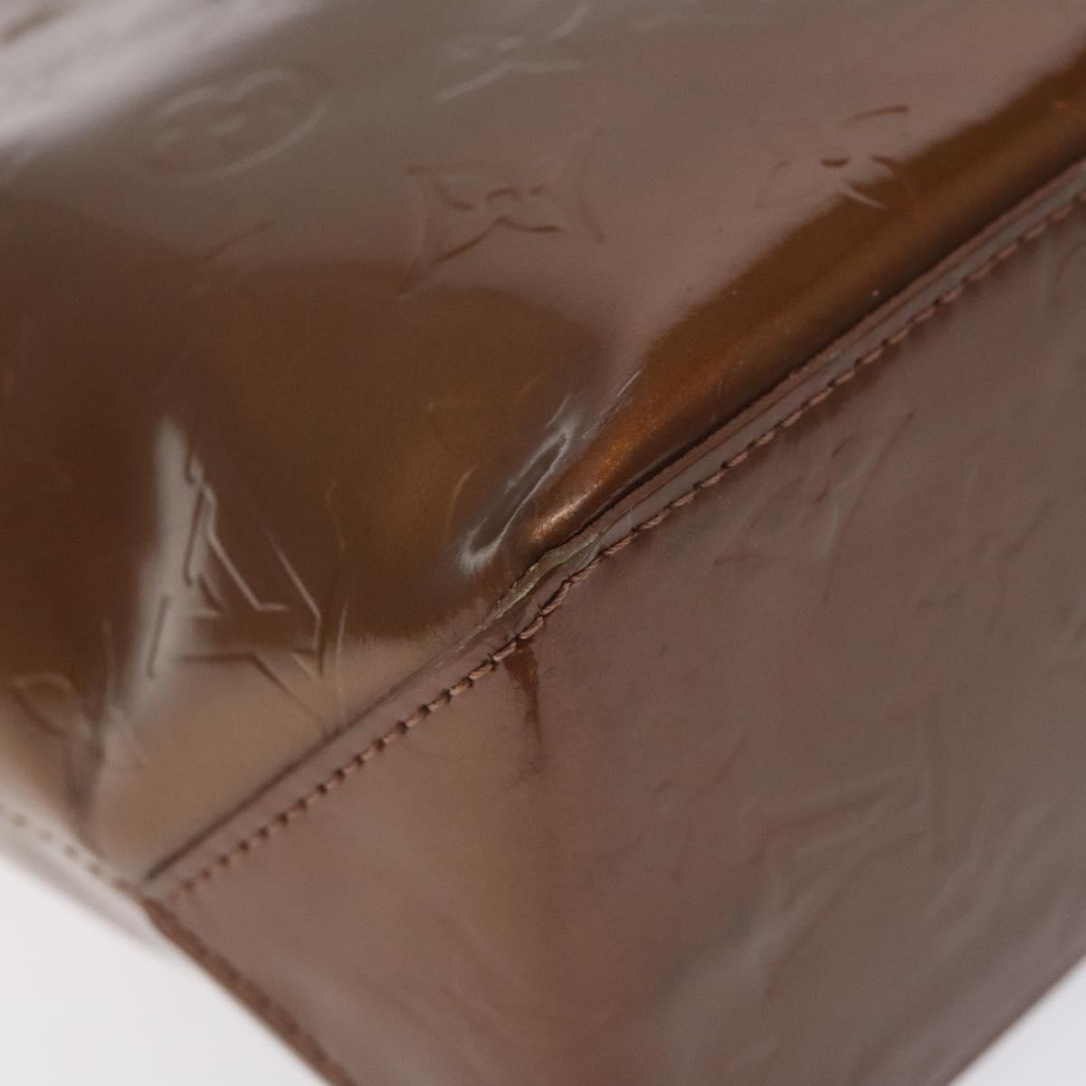 LOUIS VUITTON Monogram Vernis Reade PM Hand Bag Bronze M91146 LV Auth 129334