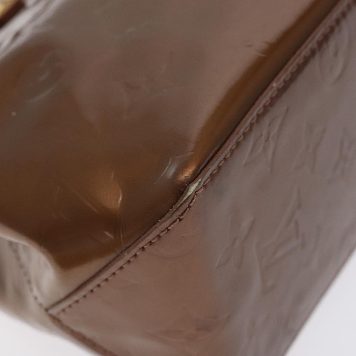LOUIS VUITTON Monogram Vernis Reade PM Hand Bag Bronze M91146 LV Auth 129334