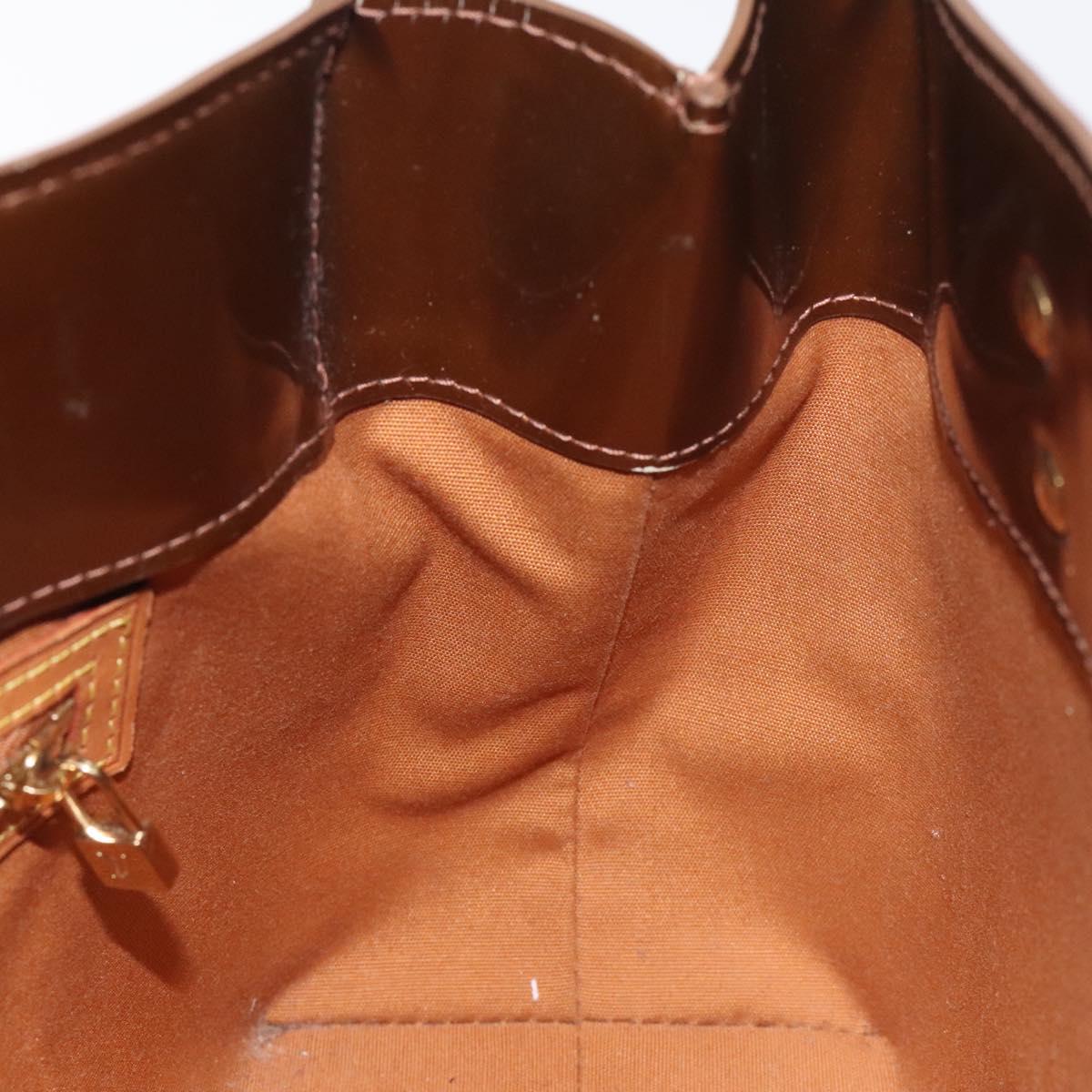 LOUIS VUITTON Monogram Vernis Reade PM Hand Bag Bronze M91146 LV Auth 129334