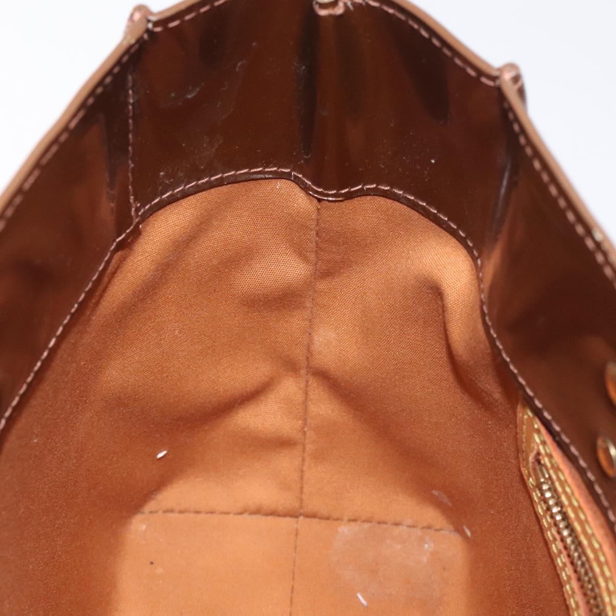 LOUIS VUITTON Monogram Vernis Reade PM Hand Bag Bronze M91146 LV Auth 129334