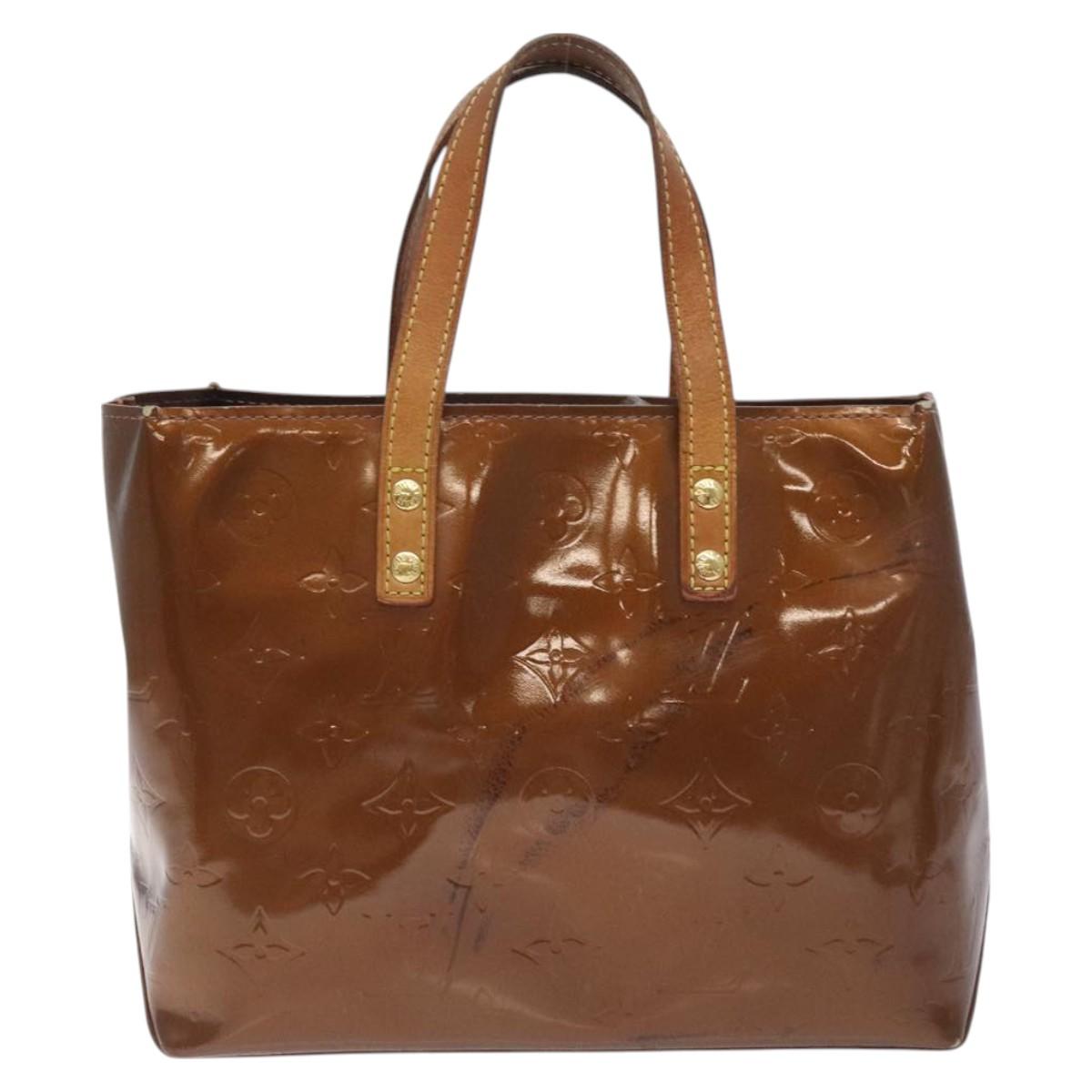 LOUIS VUITTON Monogram Vernis Reade PM Hand Bag Bronze M91146 LV Auth 129334