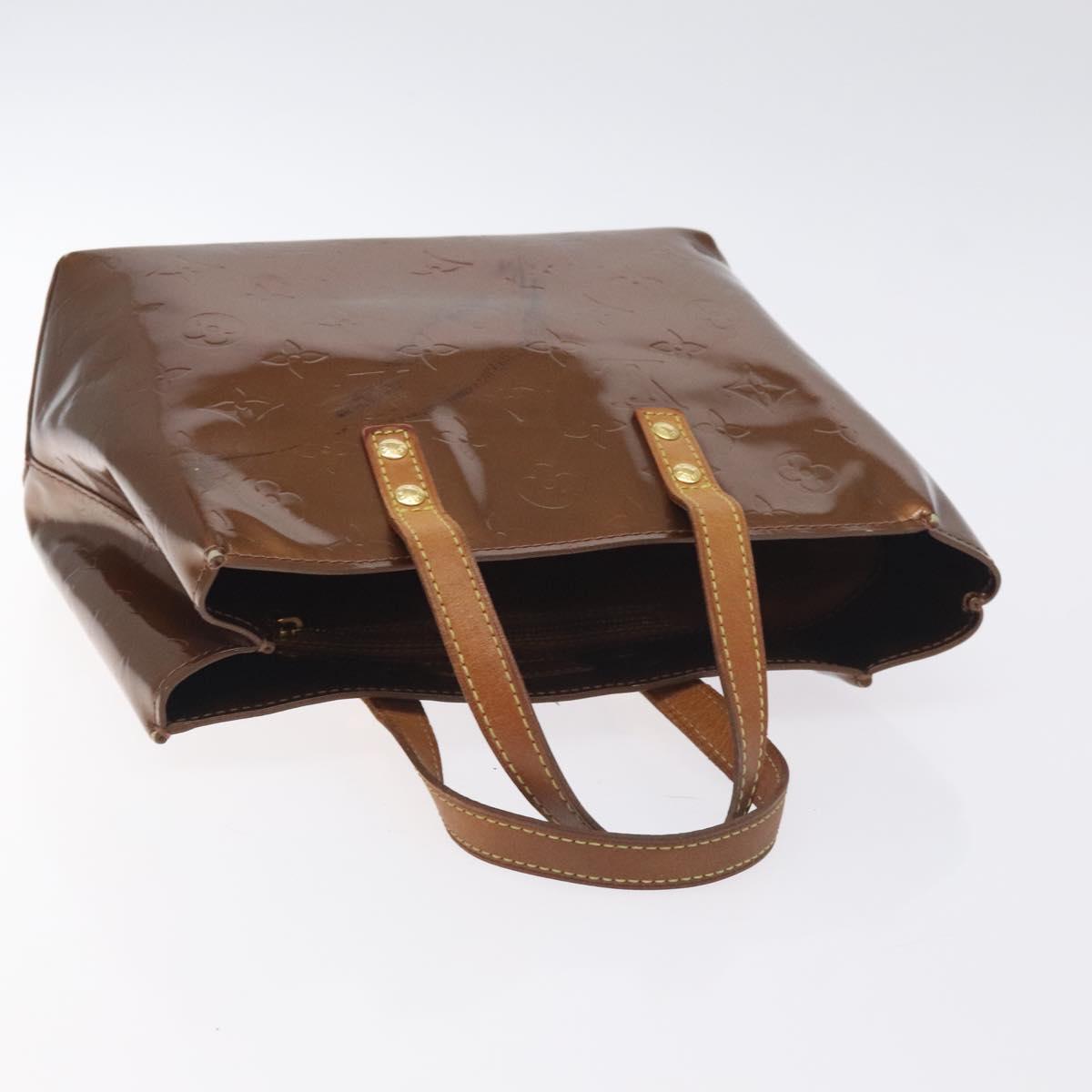 LOUIS VUITTON Monogram Vernis Reade PM Hand Bag Bronze M91146 LV Auth 129334