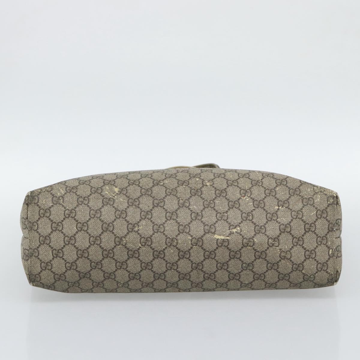 GUCCI GG Supreme Tote Bag PVC Beige Gold 211134 Auth 129338