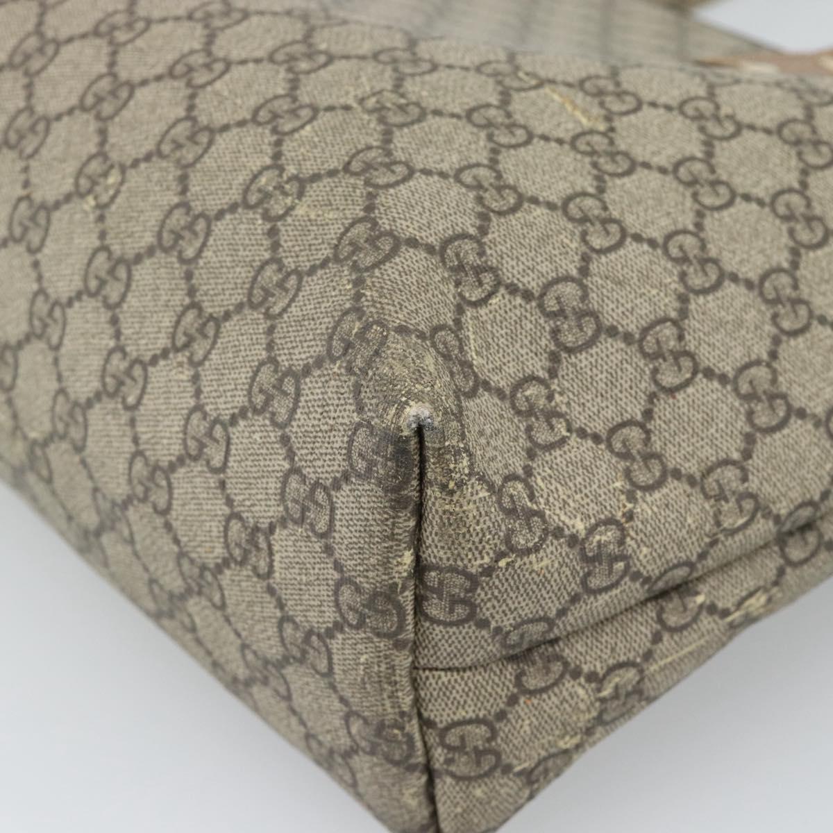 GUCCI GG Supreme Tote Bag PVC Beige Gold 211134 Auth 129338