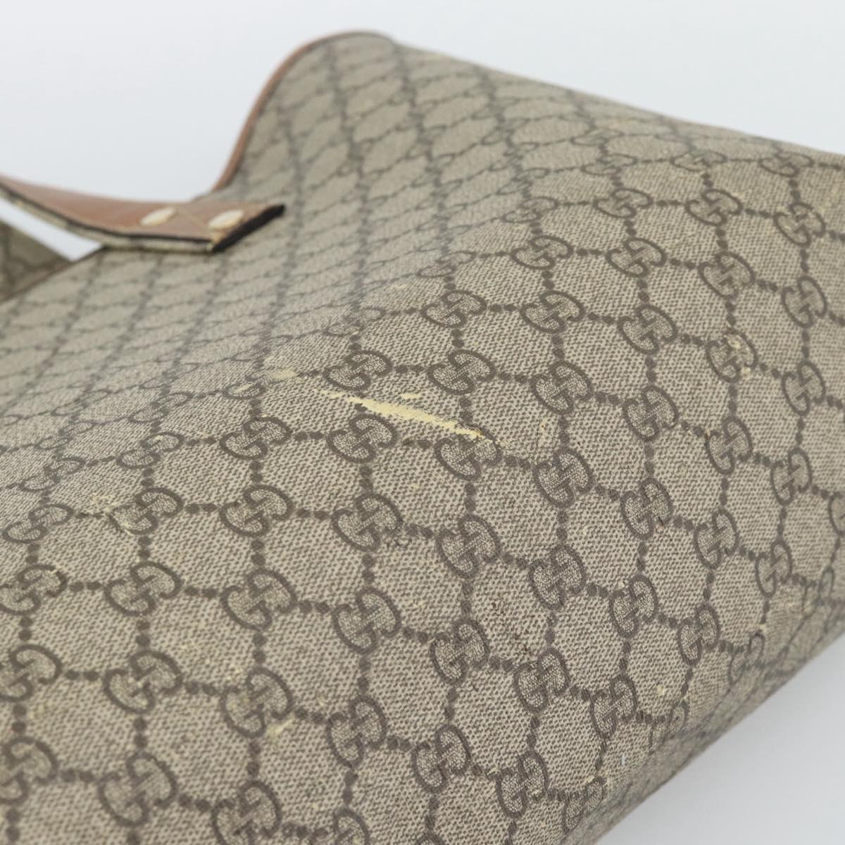 GUCCI GG Supreme Tote Bag PVC Beige Gold 211134 Auth 129338