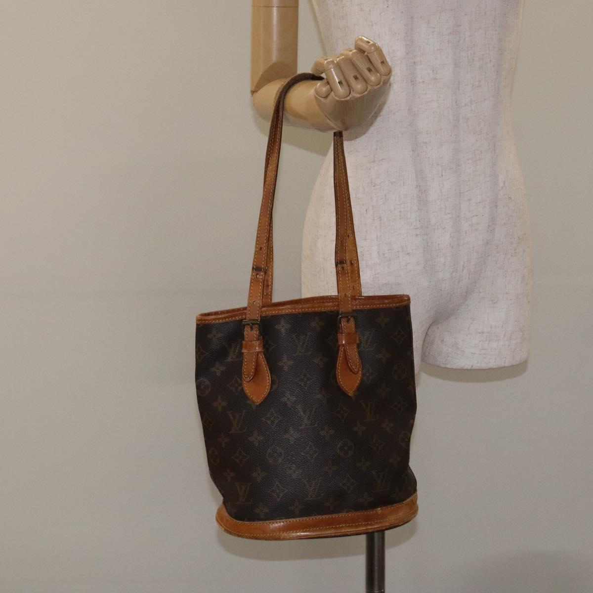 LOUIS VUITTON Monogram Bucket PM Shoulder Bag Vintage M42238 LV Auth 129386