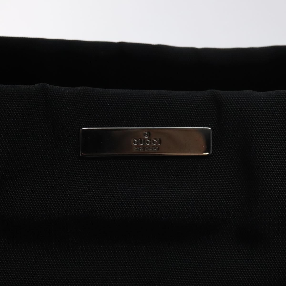 GUCCI Bamboo Hand Bag Canvas Black Silver 002 1016 Auth 129394