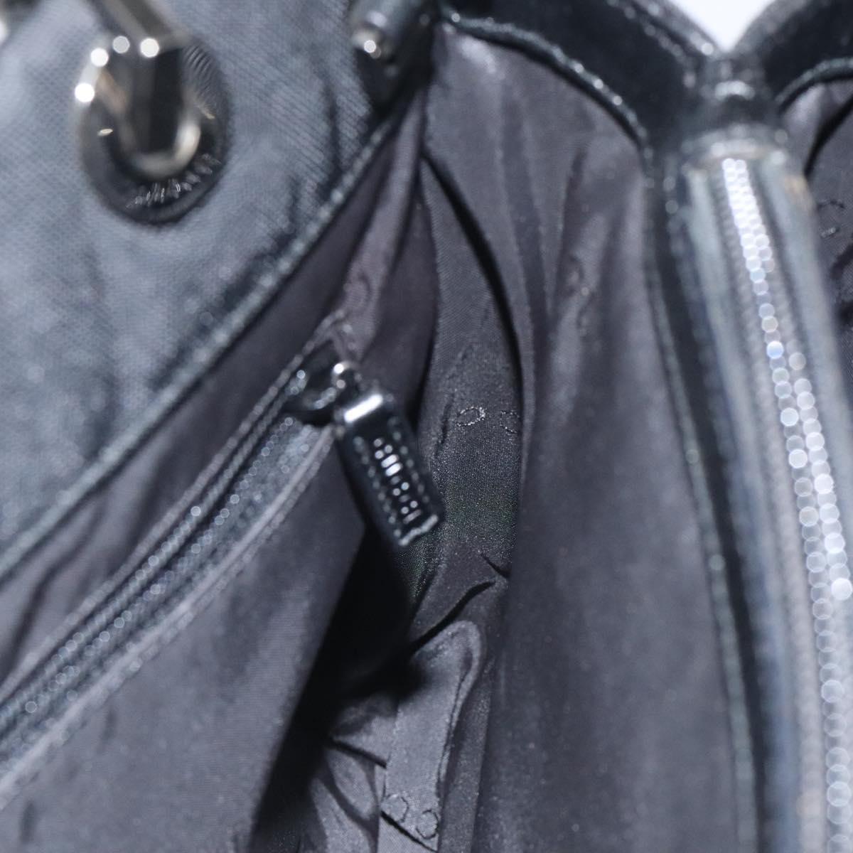 GUCCI Bamboo Hand Bag Canvas Black Silver 002 1016 Auth 129394